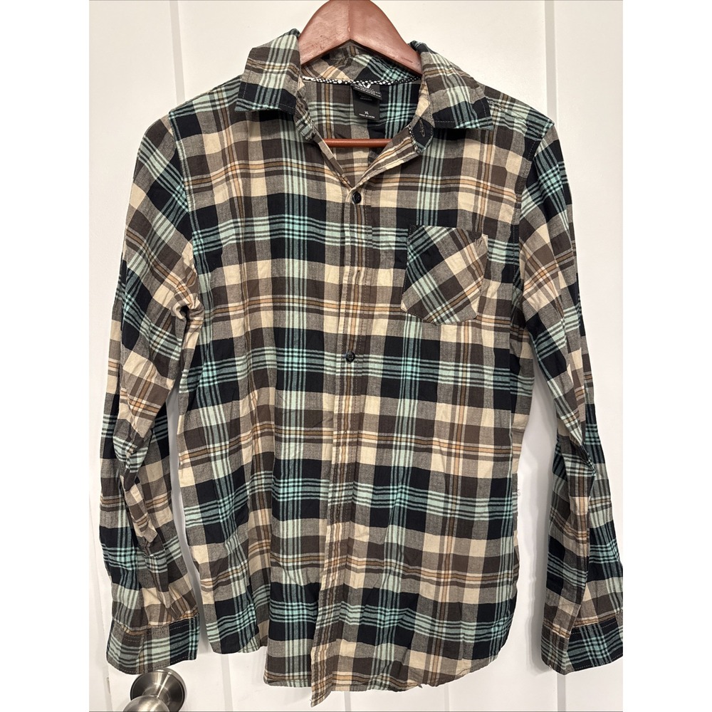 Shawn White Plaid Shirt Xl Brown Teal Skater Extra Large 🛹 Skateboarding